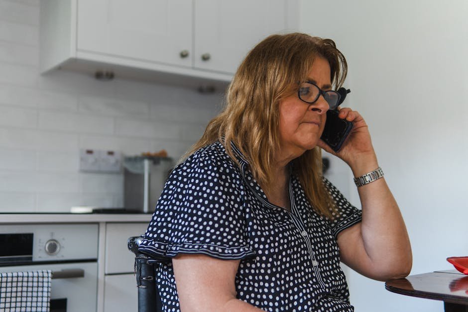 Older woman on the phone