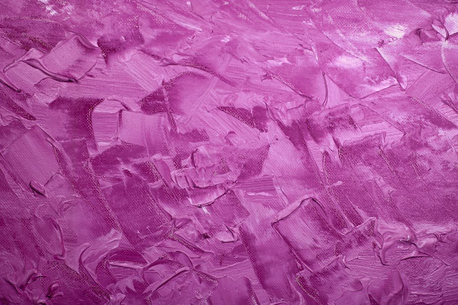 A dynamic and vibrant abstract oil painting with rich purple textures on canvas.