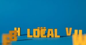 Ilustrasi orang mencari lokasi bisnis di peta digital